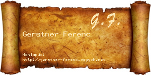 Gerstner Ferenc névjegykártya